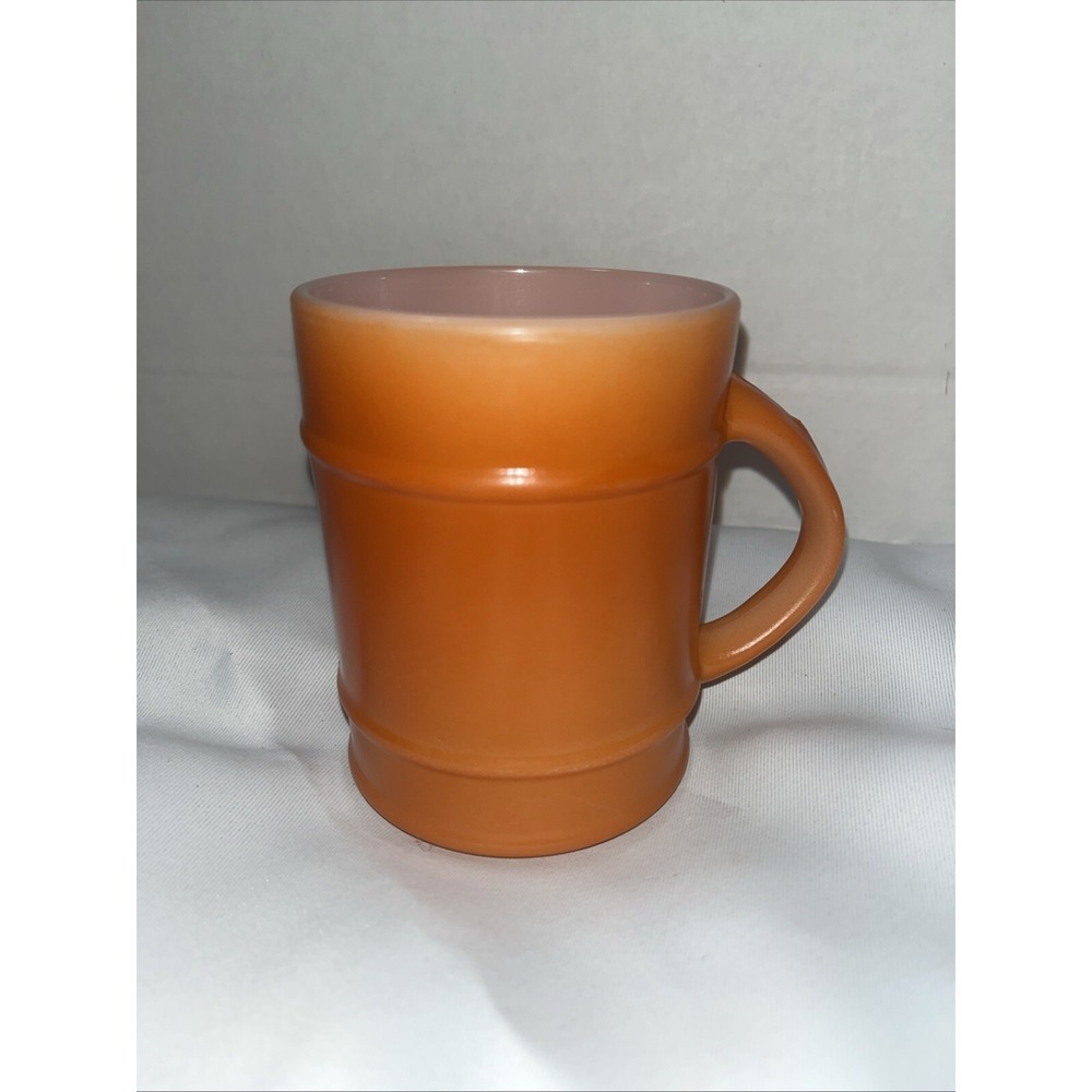 Anchor Hocking Fire‎ King Ranger Barrel Mug Vintage Orange